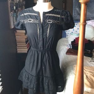 Urban Outfitters Black Eyelet cap sleeve dress